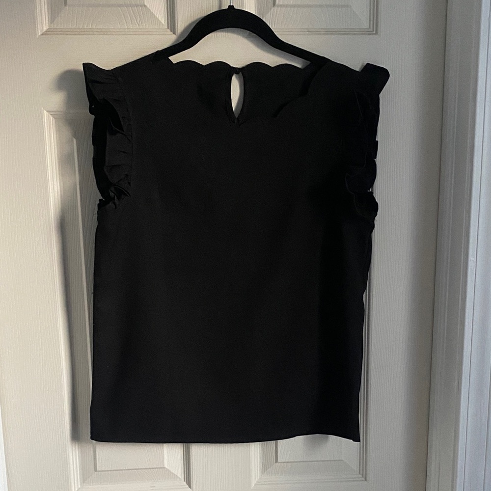 SHEIN Black Scallop Neck Blouse